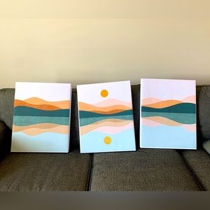 3 sunset canvas prints